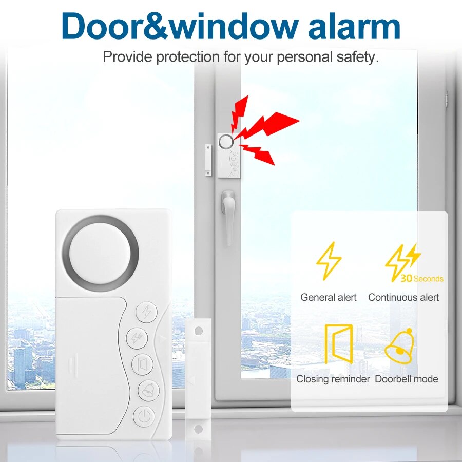 Smart Home Full System - Wireless Door And Window Alarm 108dB