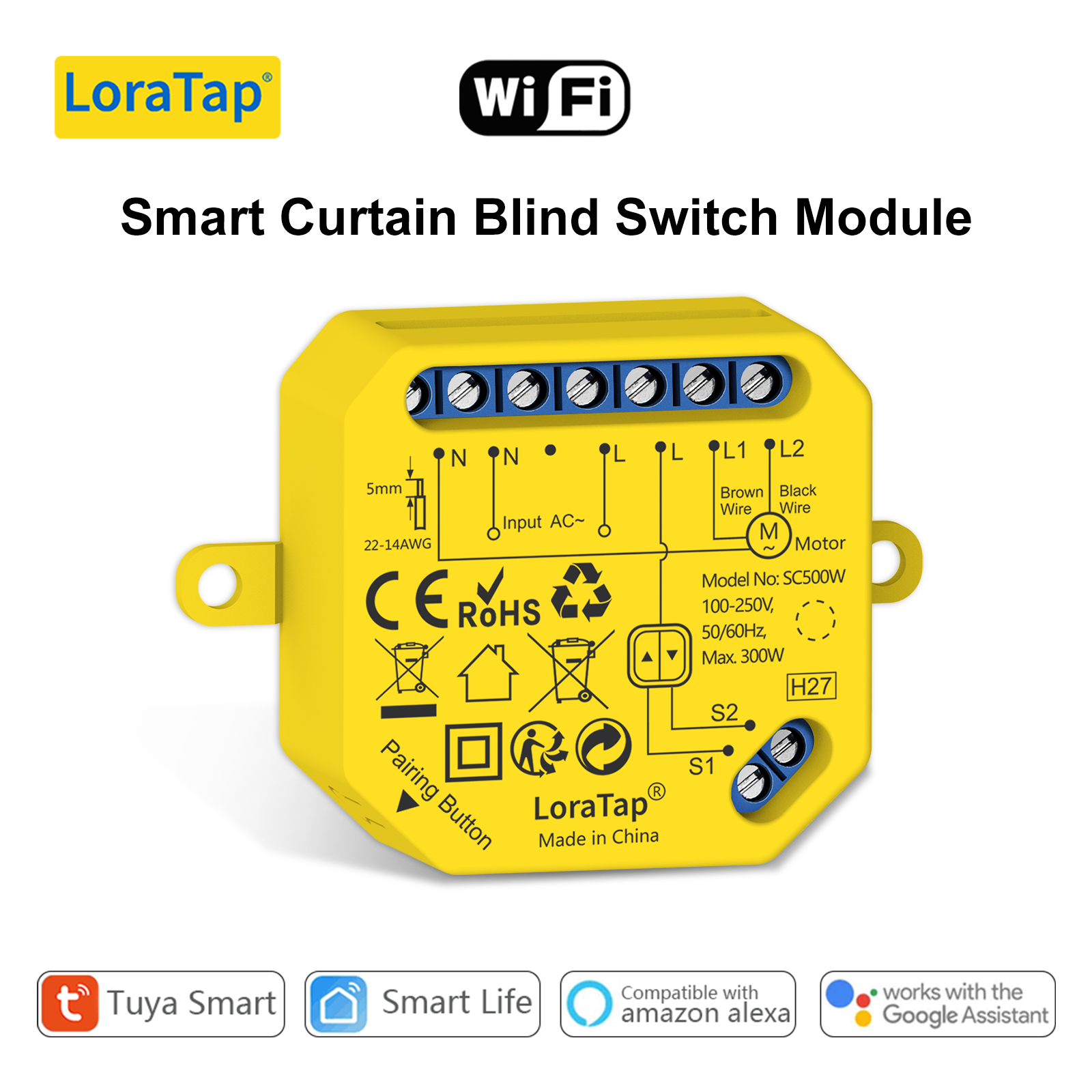Smart Home Yellow - LoraTap Roller Shutter Windows Curtain WiFi