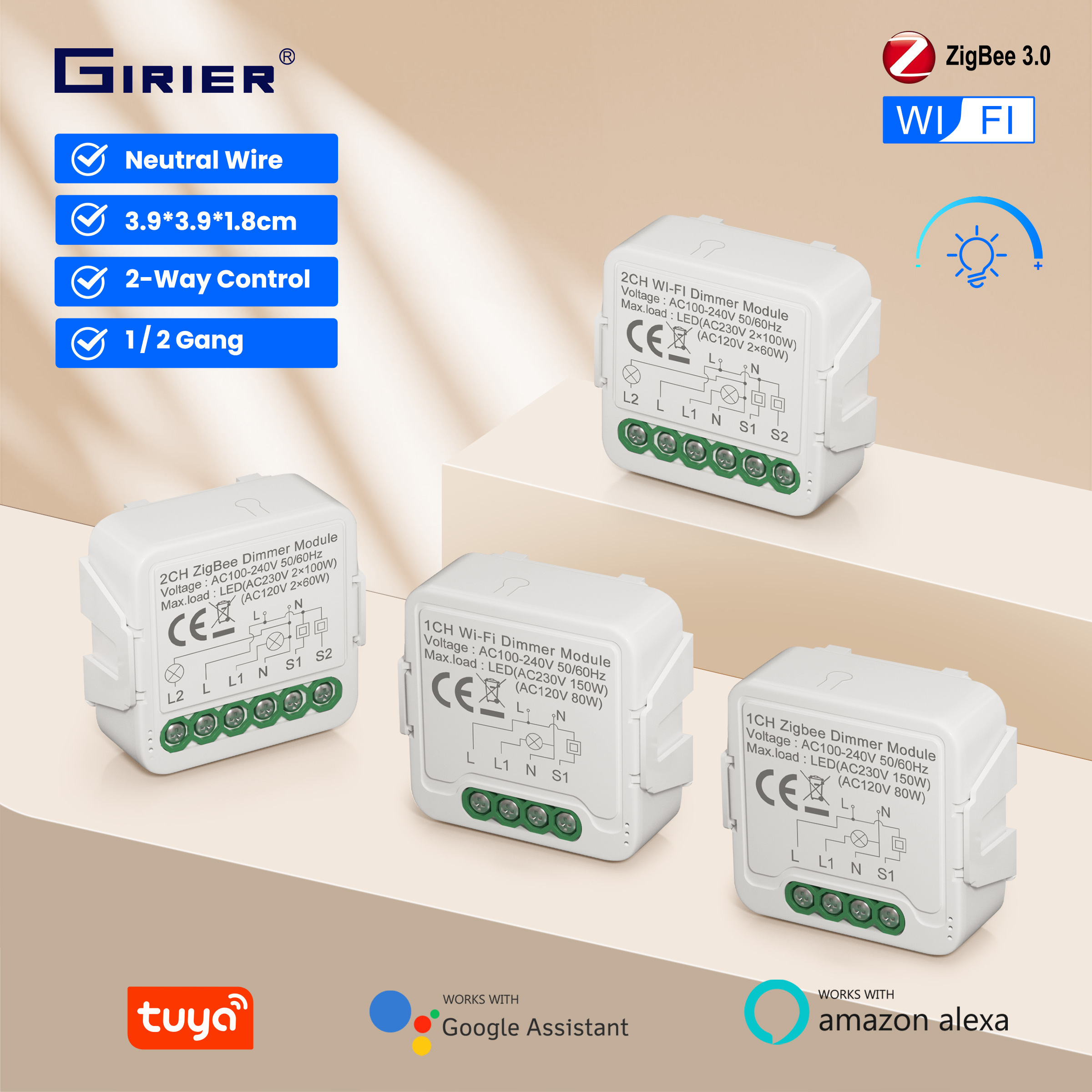 Smart Home Switch - GIRIER Tuya Smart WiFi ZigBee 3.0