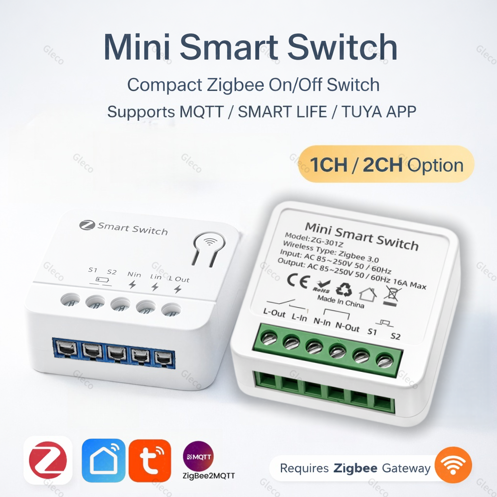 Smart Home Switch - Zigbee TUYA 1/2Gang Mini Smart Switch