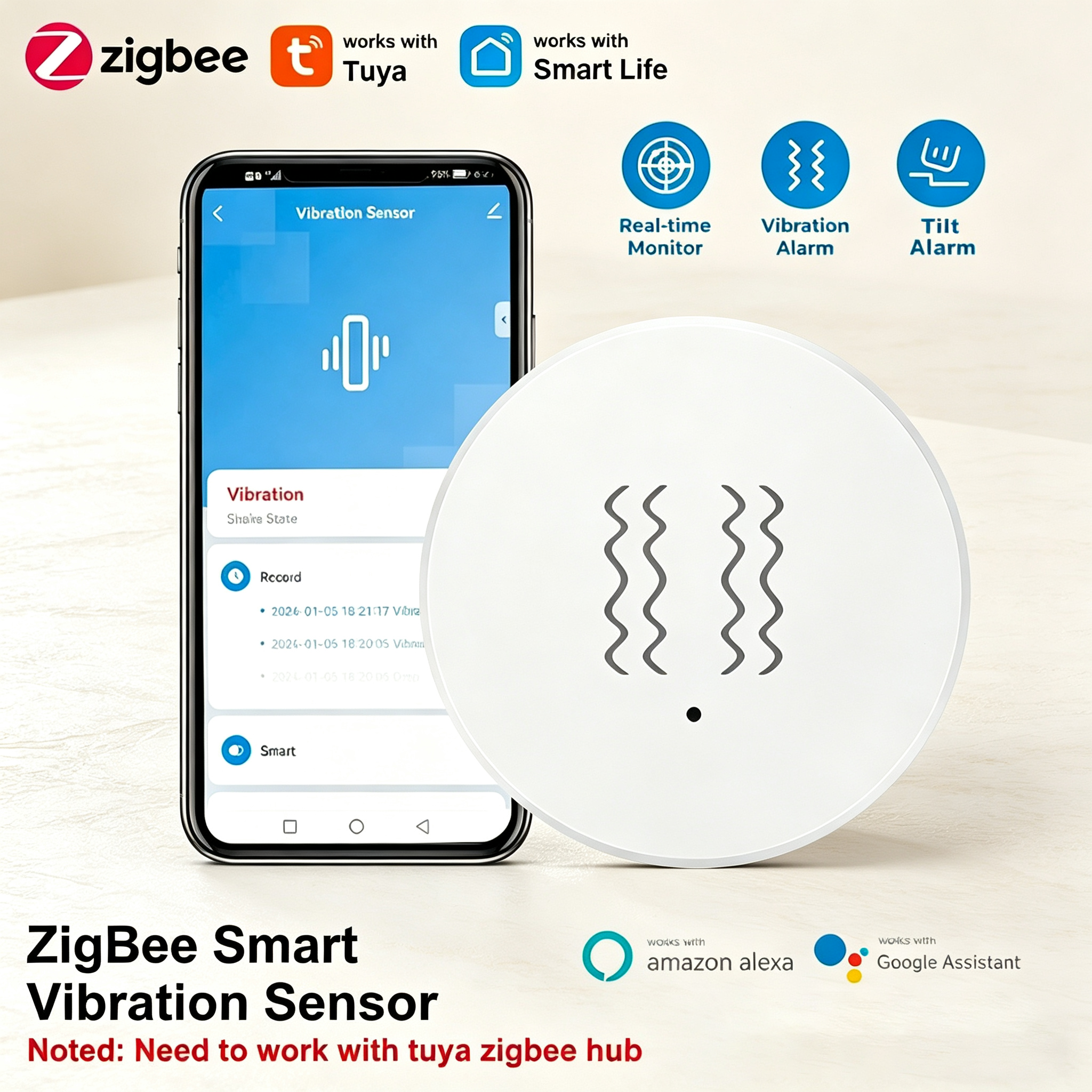 Smart Home Full System - Tuya ZigBee Smart Vibration & Tilt