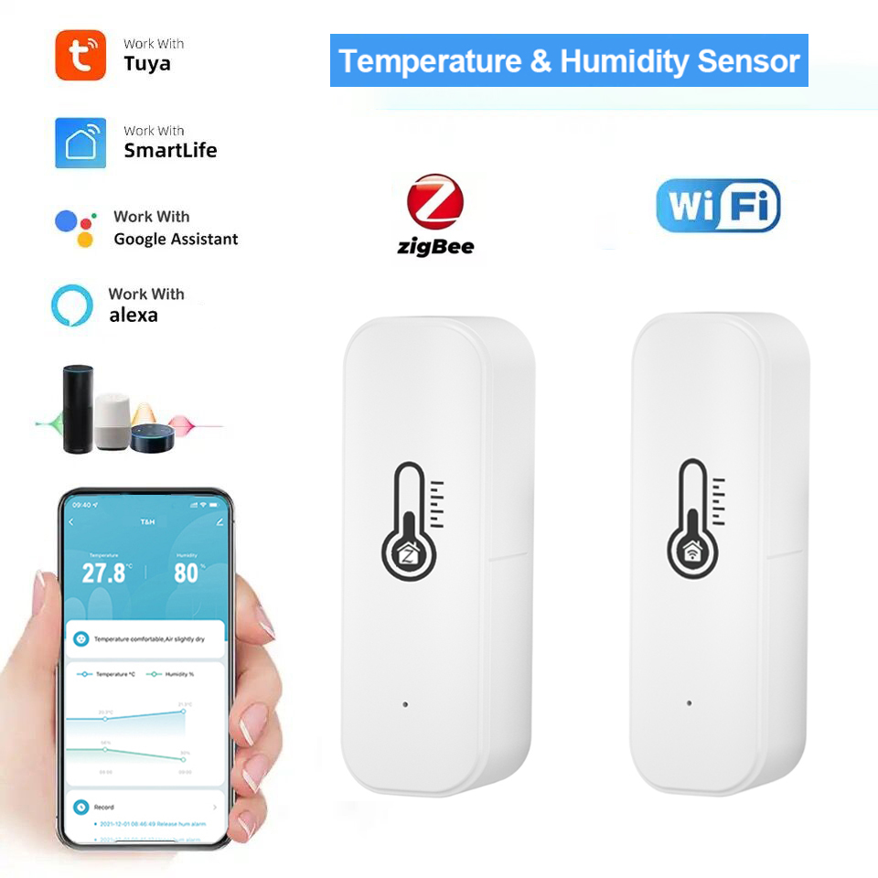 Smart Home Google Assistant - Tuya WiFi/ZigBee Temperature and Humidity Smart
