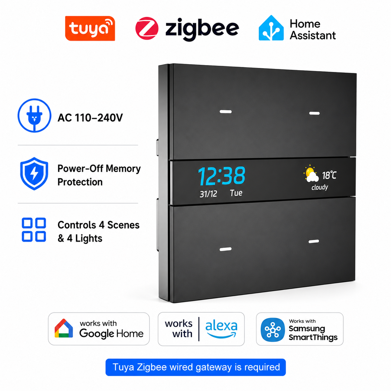 Smart Home Sistem - M8 pro Zigbee smart switch panel