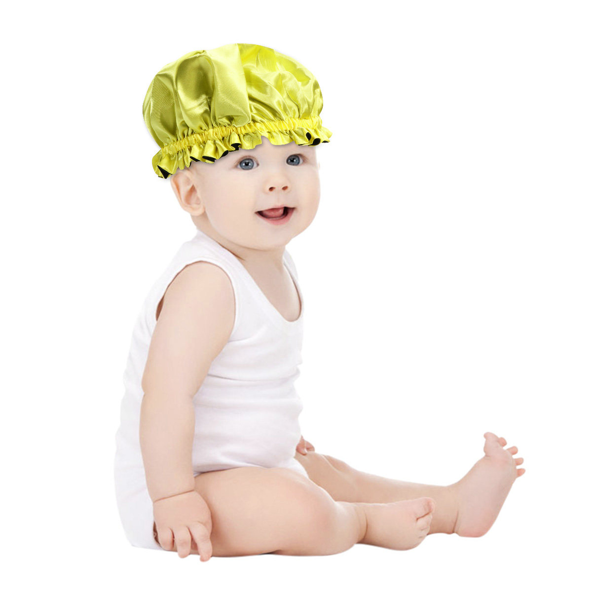 Smart Home Yellow - Kids Satin Round Sleeping Cap Elastic
