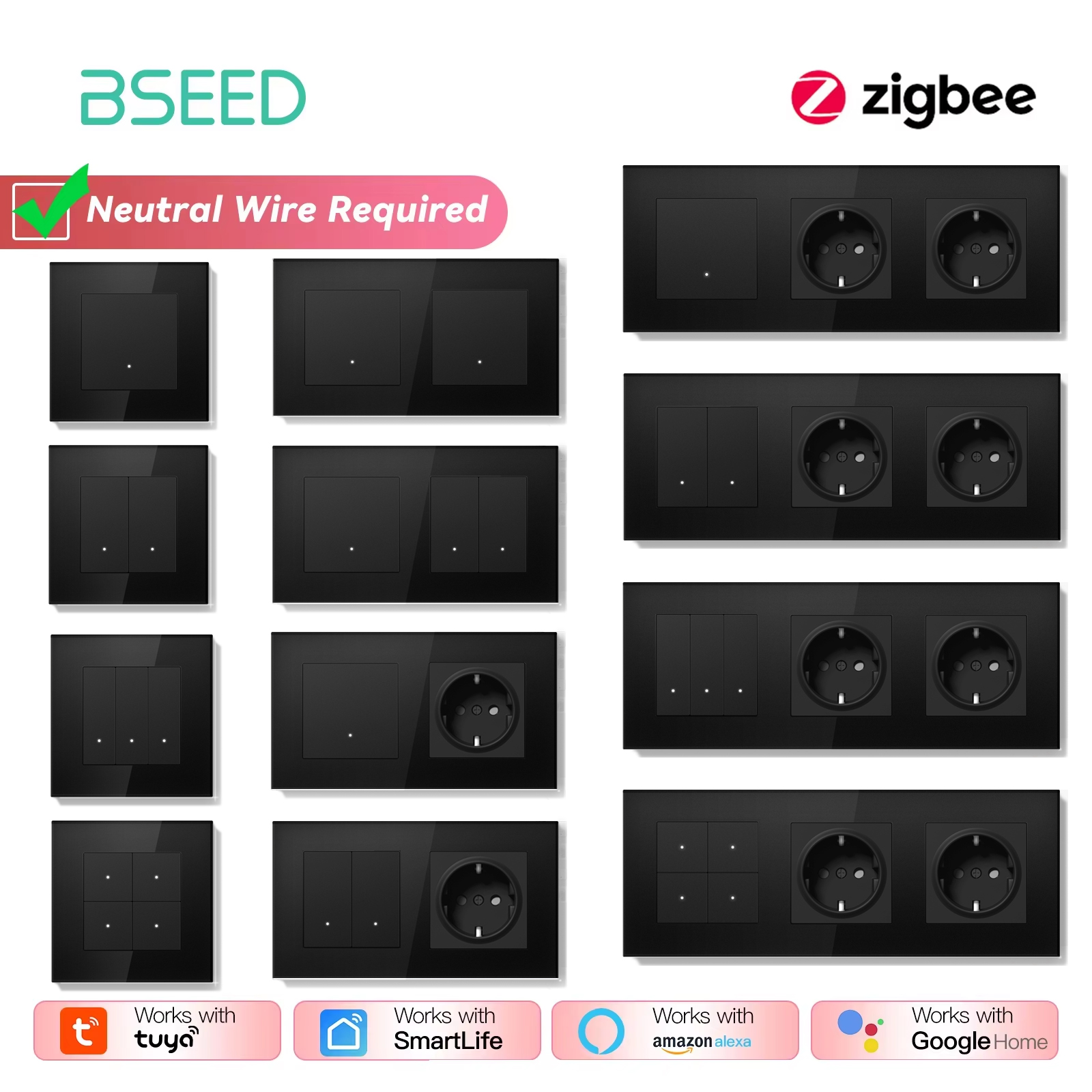 BSEED Zigbee Click Wall Switch - Smart Home Yellow のレビューと価格