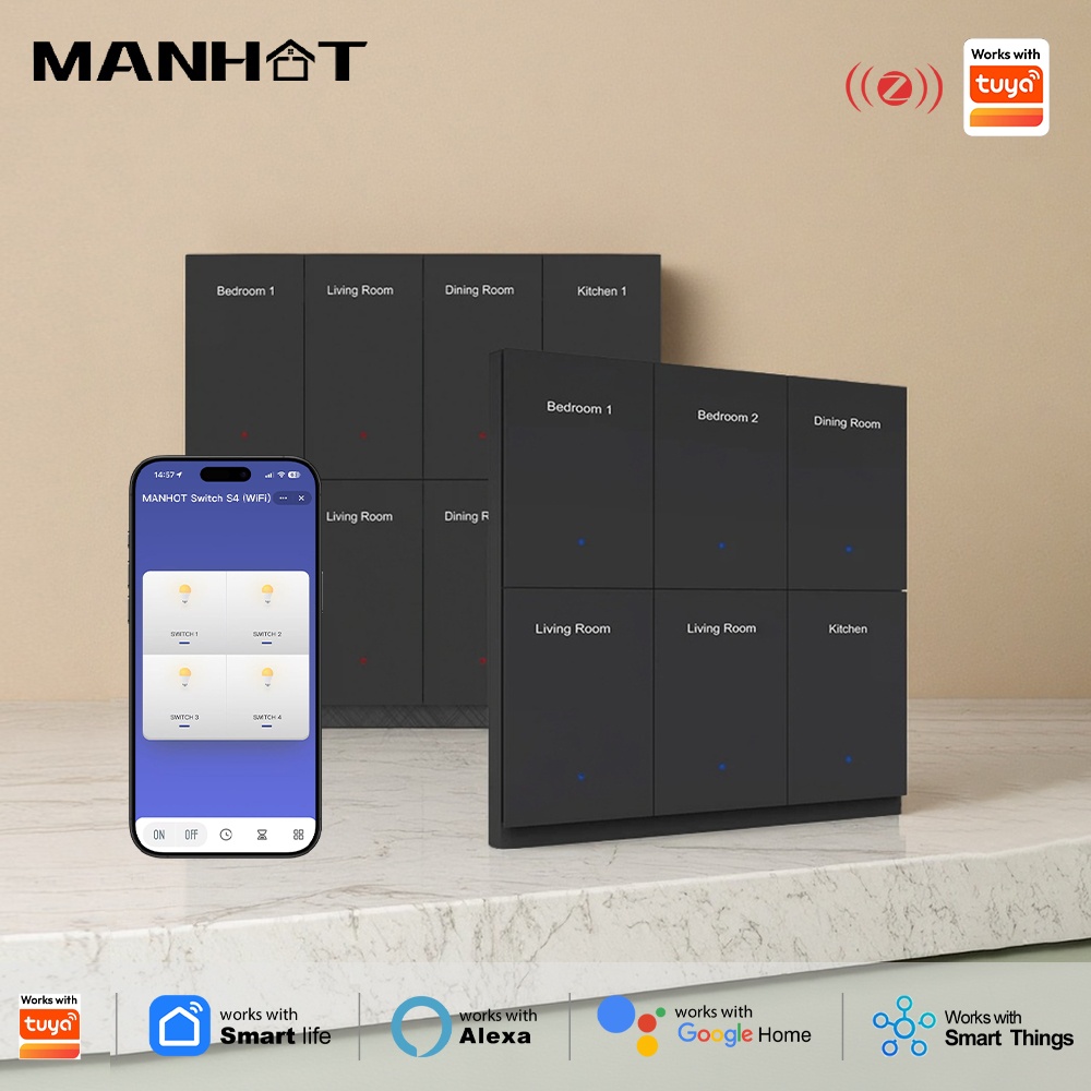 Manhot DIY Name Switch Zigbee  - Smart Home Lighting Control のレビューと価格