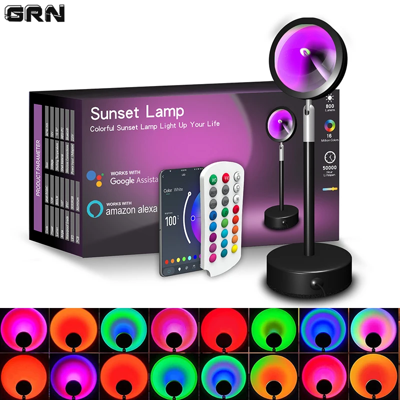 Smart LED Sunset Lamp Colorful - Smart Home Room のレビューと価格