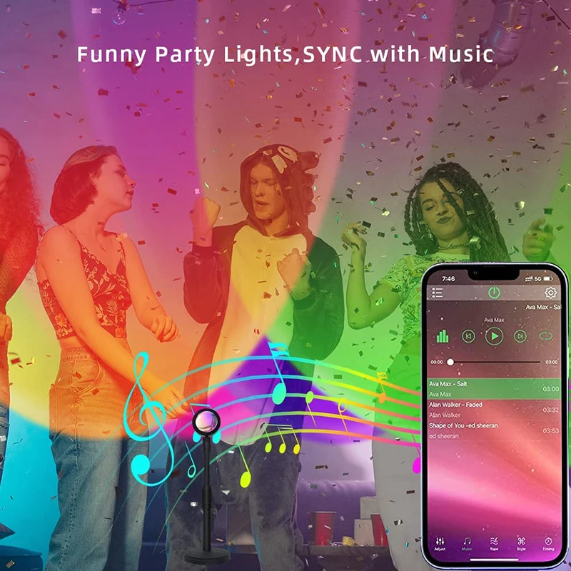 Smart LED Sunset Lamp Colorful - Smart Home Room のレビューと価格