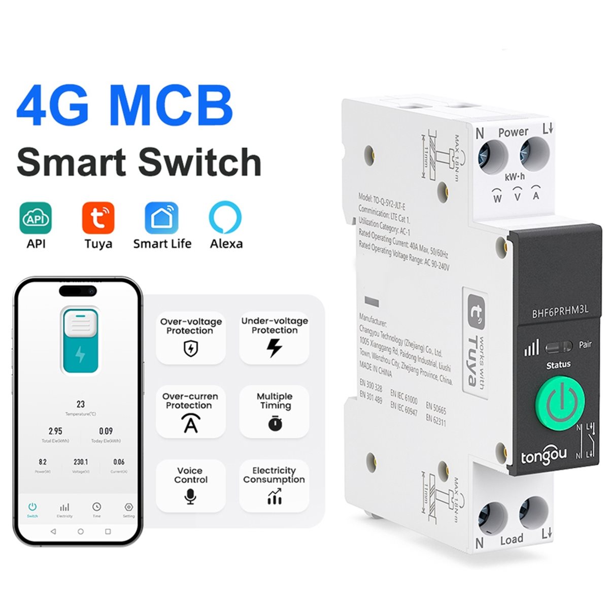 HOT!  UYA 4G LTE GSM MCB Smart - Smart Home In Us のレビューと価格