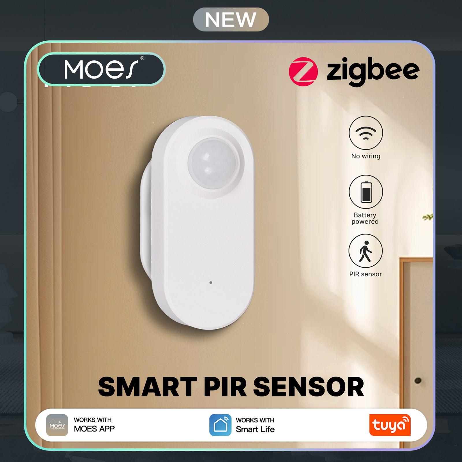 MOES Zigbee Motion Sensor,Wire - Smart Home Wiser のレビューと価格