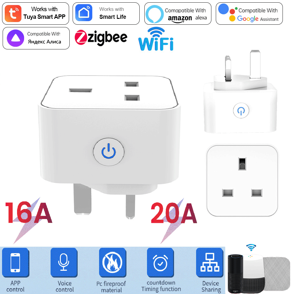 Tuya Smart Socket 16A/20A WiFi - Smart Home Wiser のレビューと価格