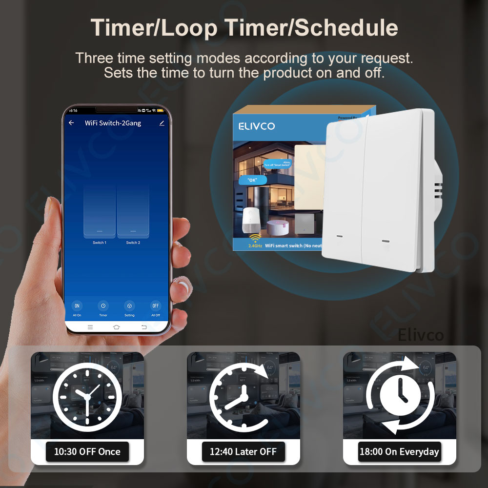 Tuya Wifi Smart Switch No Neut - Smart Home Lighting Control のレビューと価格