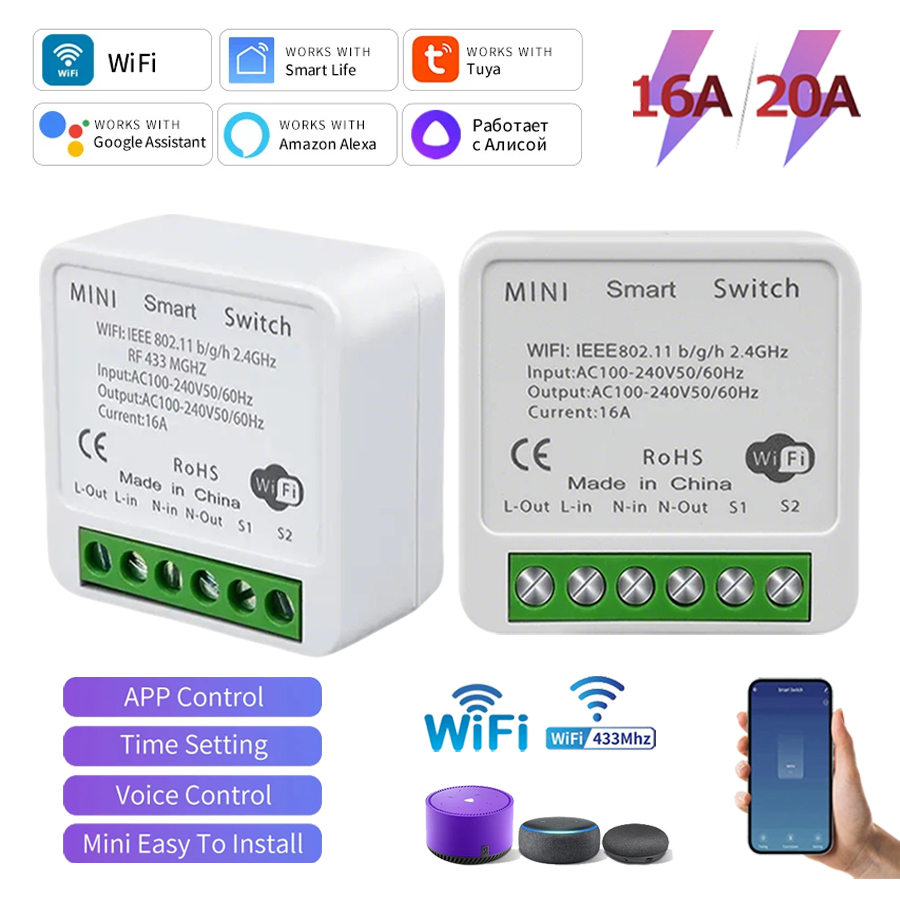 Tuya WiFi Smart Switch Module  - Smart Home Google Assistant のレビューと価格