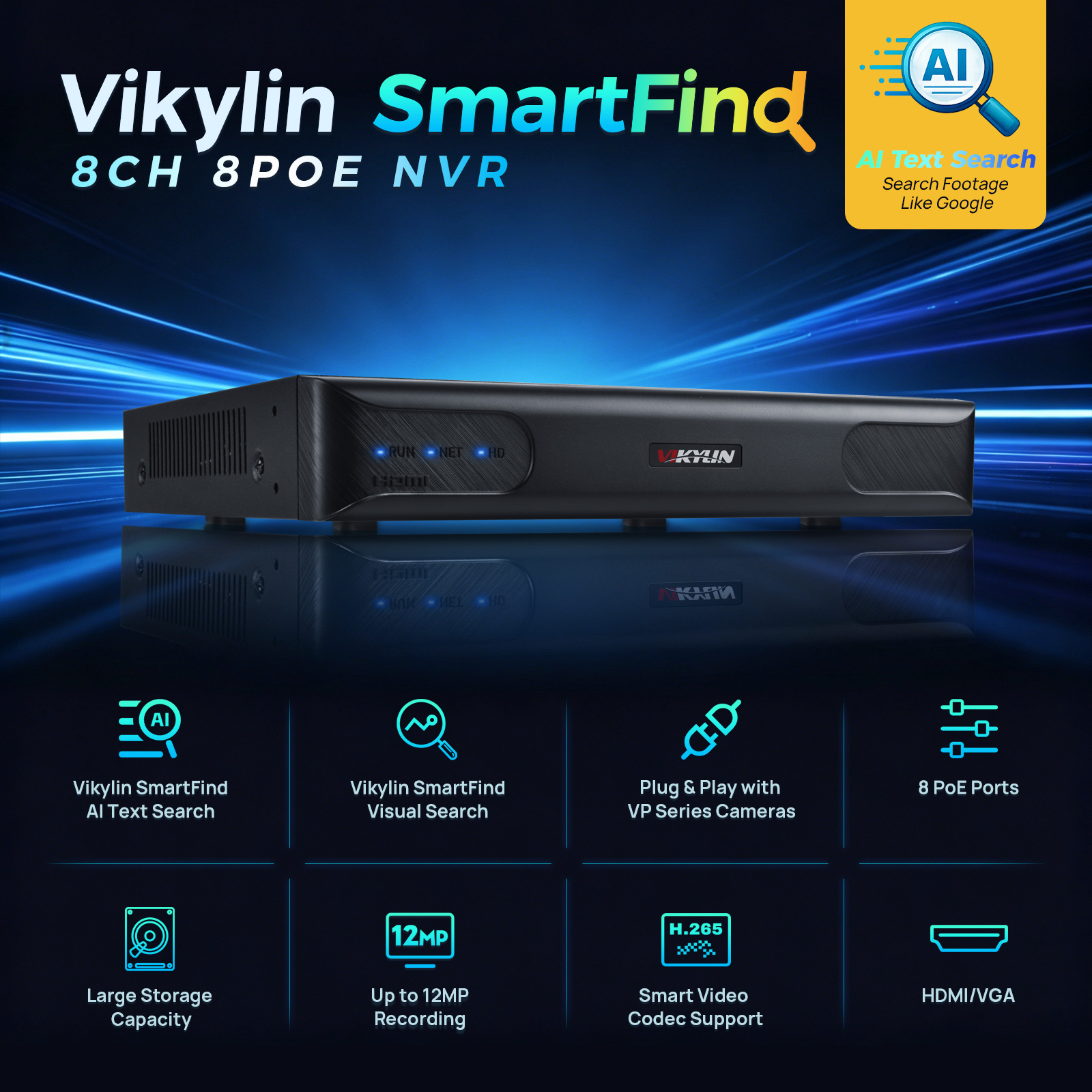 Vikylin 4K NVR UP to 12MP 8CH  - Smart Home Full System のレビューと価格