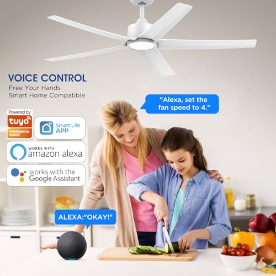 52 Inch Smart Ceiling Fan with - Smart Home Lighting Control のレビューと価格