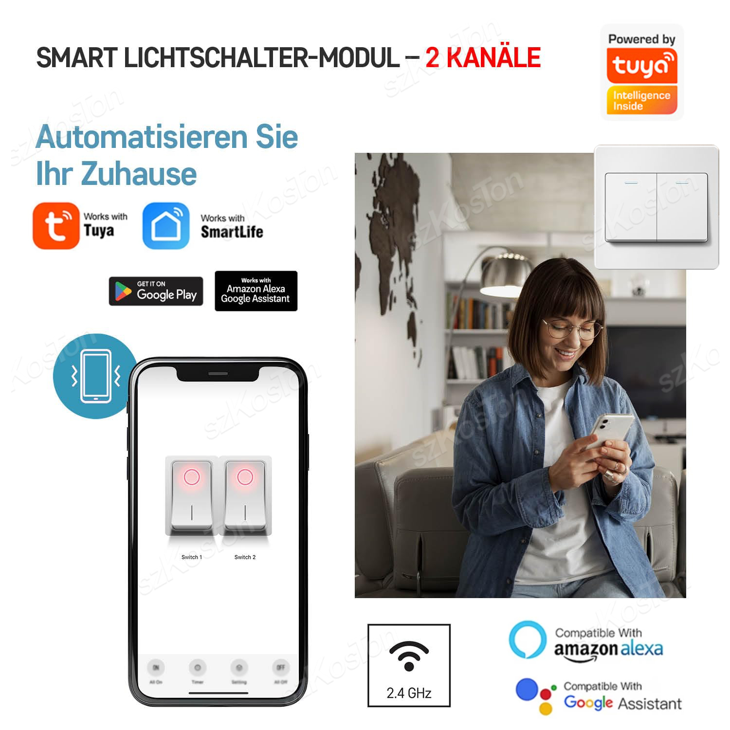 16A Tuya WiFi Smart Switch Mod - Smart Home Switch のレビューと価格
