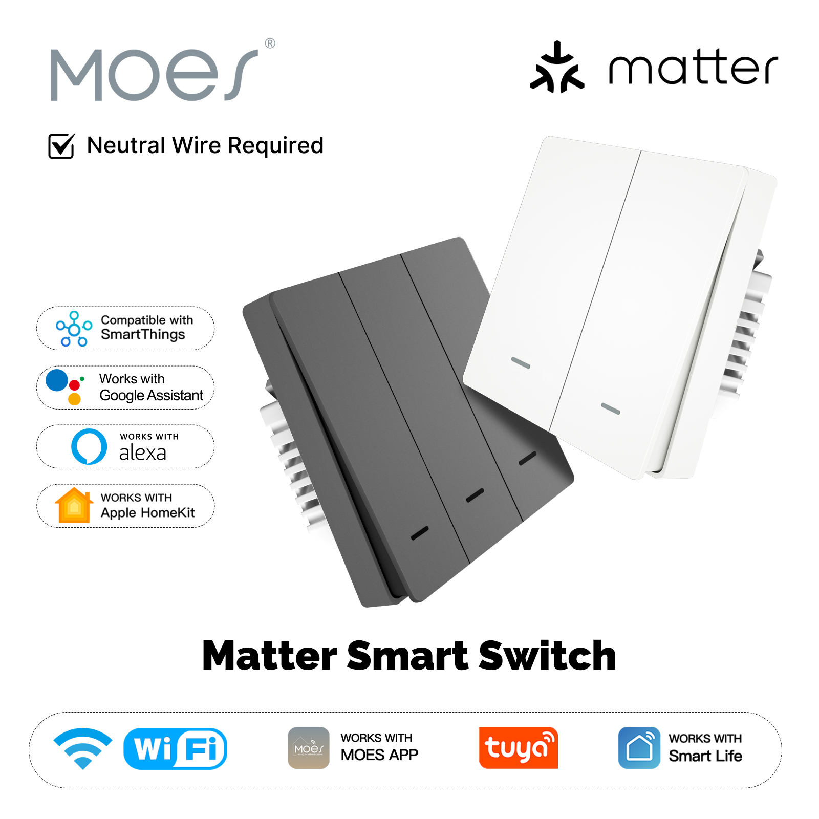 MOES Matter Tuya WiFi Smart Li - Smart Home Switch のレビューと価格