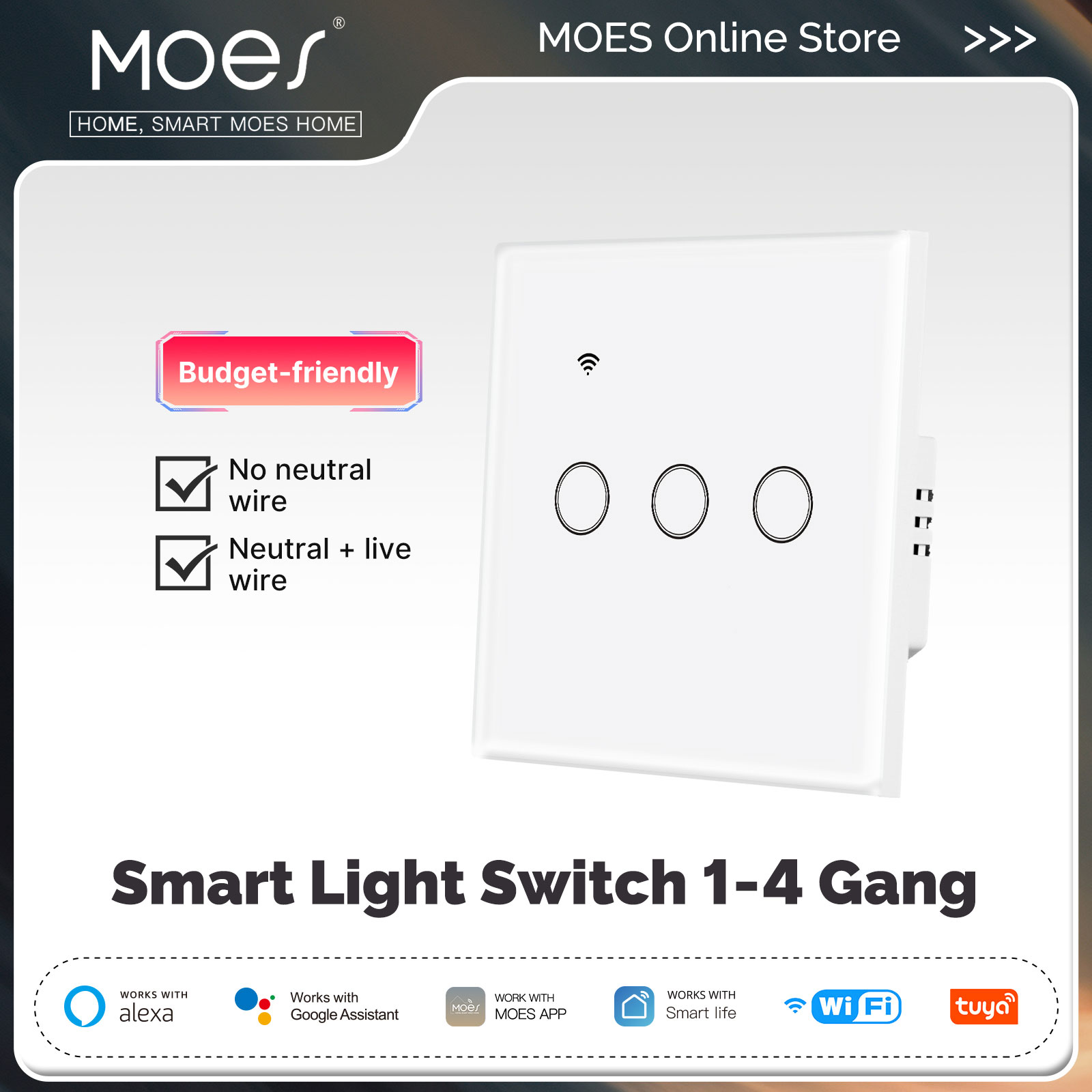 Tuya WiFi Smart Light Switch G - Smart Home Lighting Control のレビューと価格