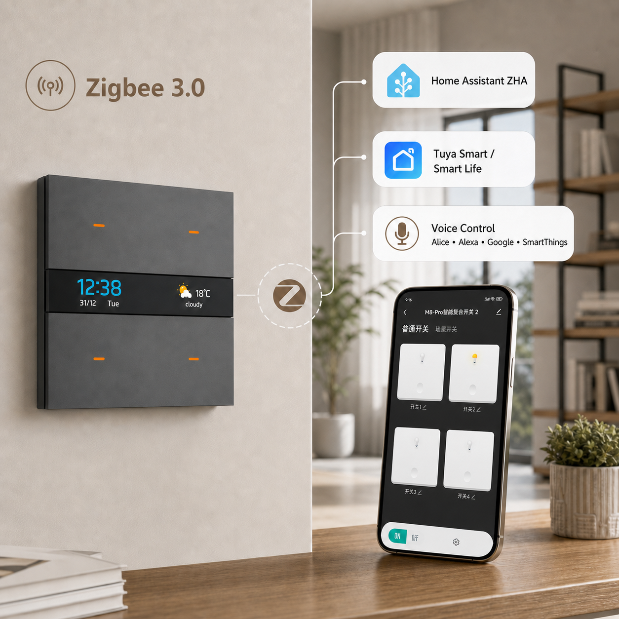 Smart Switch Tuya Zigbee Home  - Smart Home Lighting Control のレビューと価格