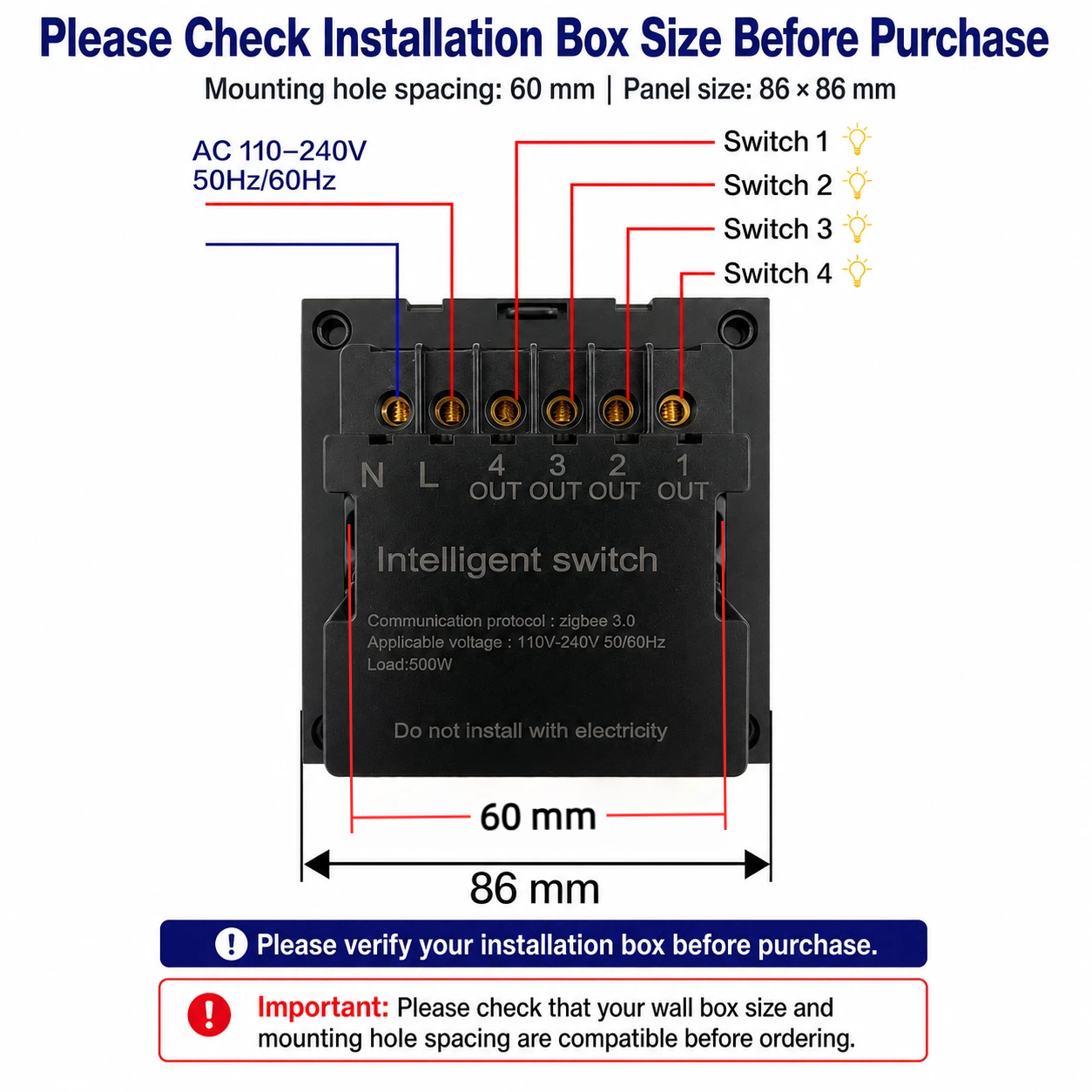 Smart Switch Tuya Zigbee Home  - Smart Home Lighting Control のレビューと価格