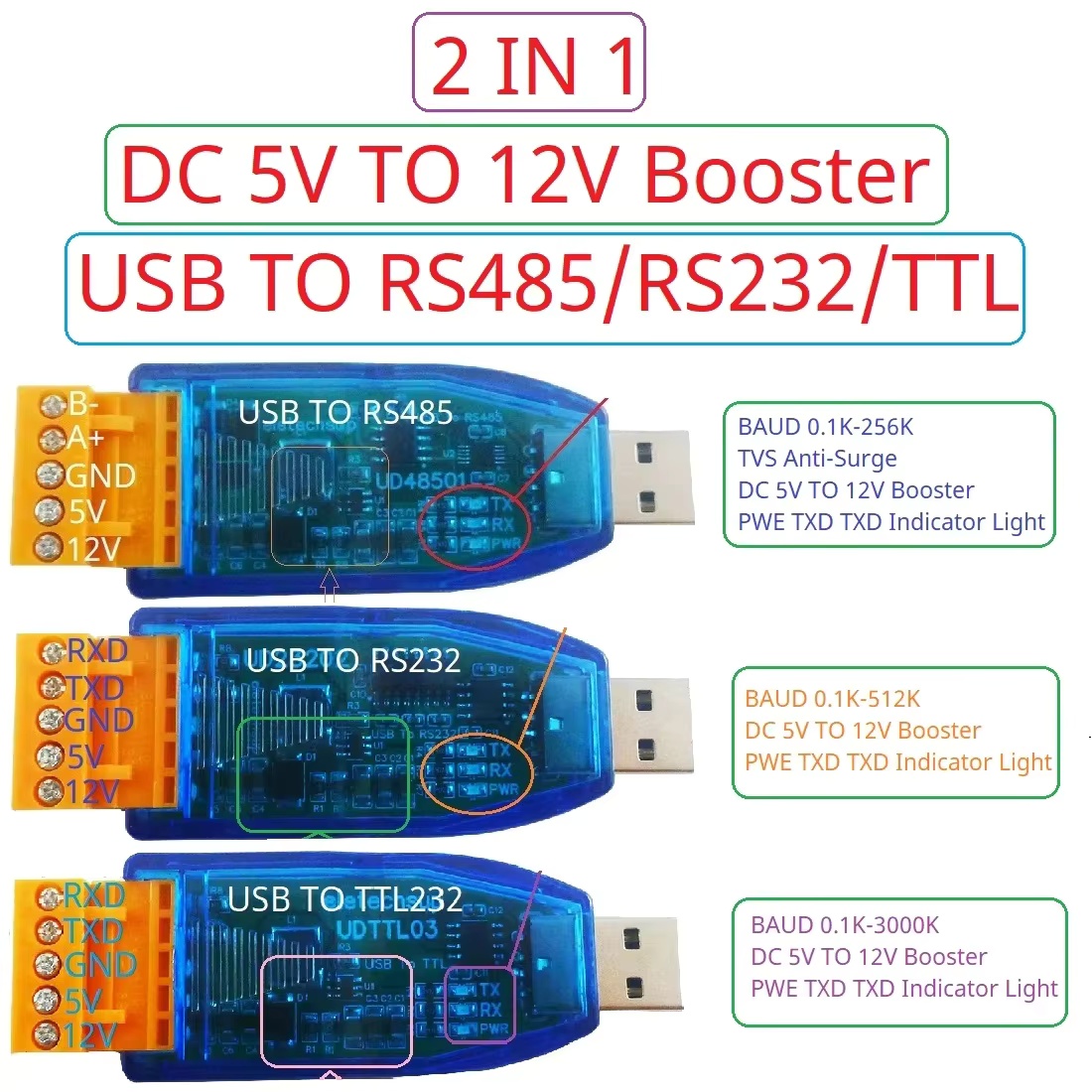DC 12V 5V VCC Output USB to RS - Smart Home With Plc のレビューと価格
