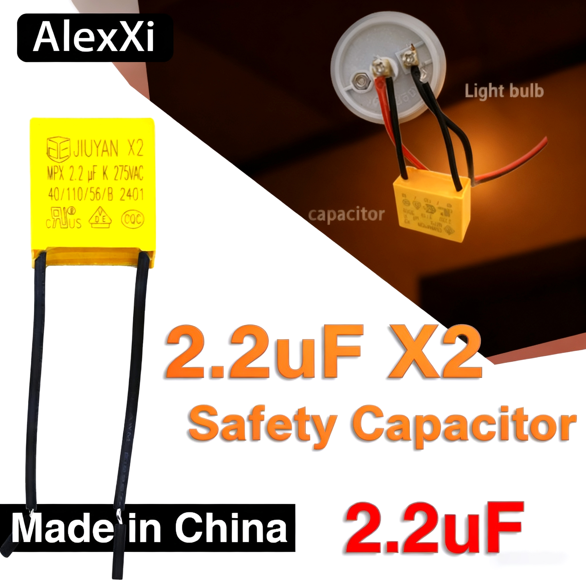 2.2uF X2 Safety Capacitor 275V - Smart Home Yellow のレビューと価格
